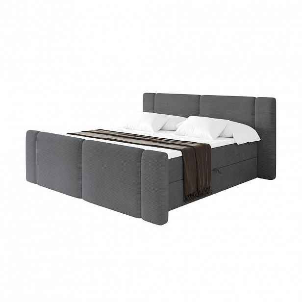 ALTDECOR POSTEL boxspring s matrací H3 - EVON Zanozek - 180x200 cm Tmavě šedá