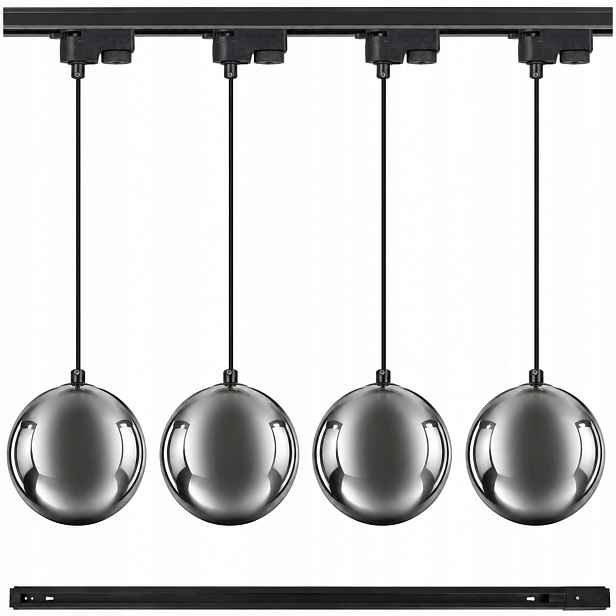 Osvětlení na kolejnici 1 m 4 x lampa, svítidlo, koule, kouřová kabel