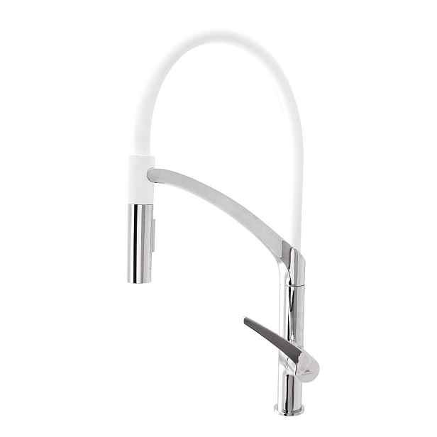 Rubineta Olsen spa ULTIMA U-50 OLBAU50WT Dřezová baterie s pružným ramenem a magnetickým držákem spršky bílá