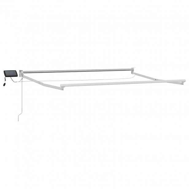 vidaXL Manual Awning Frame with Solar LED 3,5 x 2 m Bílá