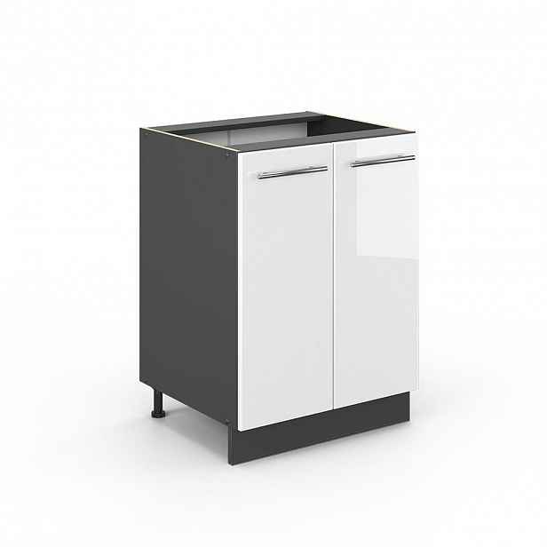 Vicco SPODNÍ SKŘÍŇKA KUCHYŇSKÉ LINKY Fame-Line Bílá vysoký lesk 60 cm bez pracovní desky