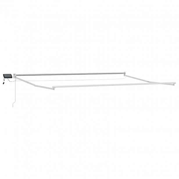 vidaXL Manual Awning Frame with Solar LED 4 x 2 m Bílá
