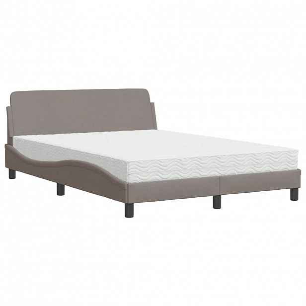 vidaXL Postel s matrací Dover taupe 140 x 200 cm textil