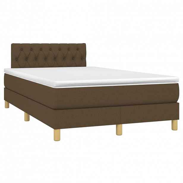 vidaXL Box spring postel s matrací tmavě hnědá 120x190 cm textil