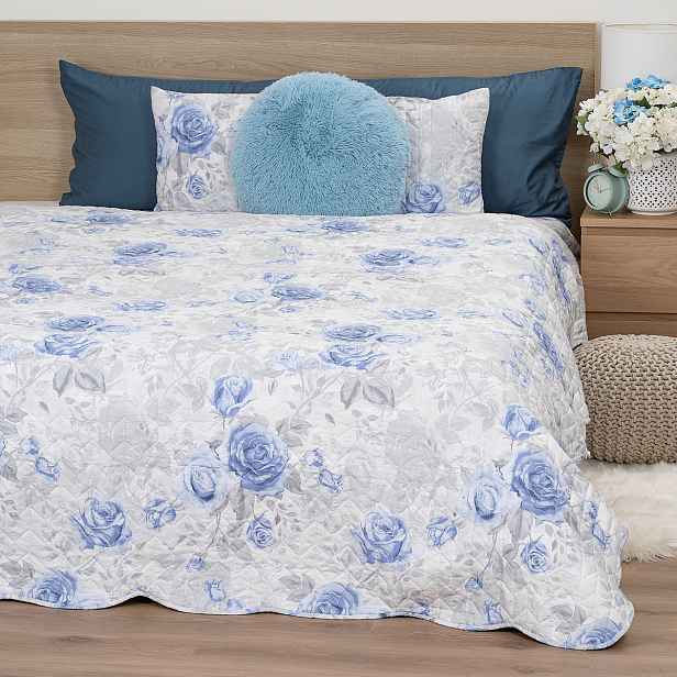 4Home Přehoz na postel Roses in blue, 220 x 240 cm + 2x 40 x 40 cm