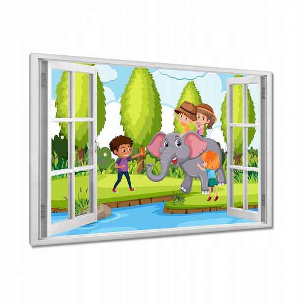 Obrazy 90x60 Zoo Zvířata Safari Slon