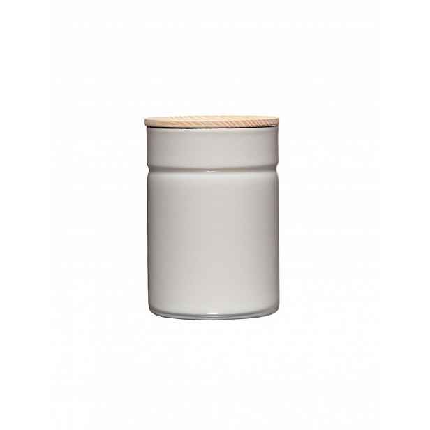 Riess Kuchyňská nádoba s dřevěným víkem 0,5 l Light Grey