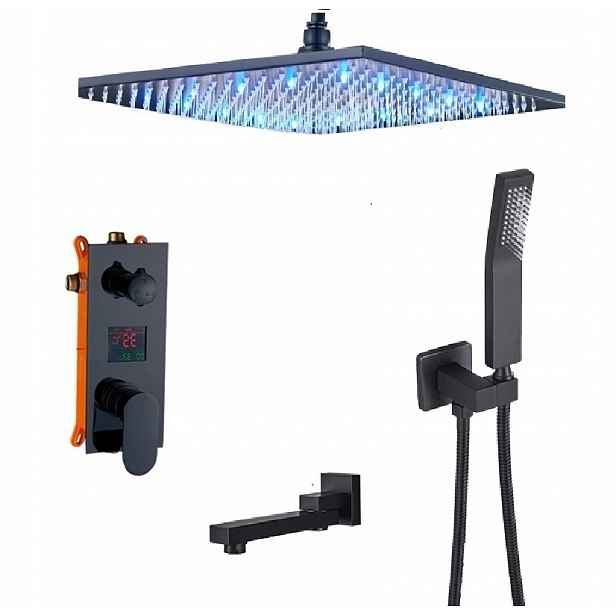 Sprchová baterie černá 40 LCD Led