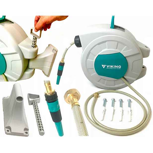Hadice S Automatickým Navíječem Vyztužená Odolná Viking 22 m