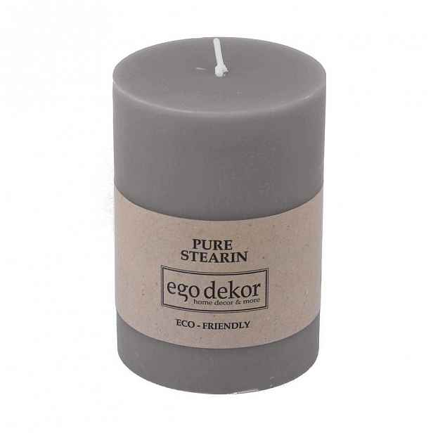 Šedá svíčka Baltic Candles Eco, výška 10 cm