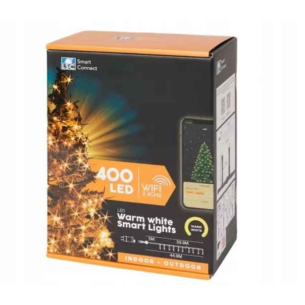 Vánoční osvětlení 400 Led teplé bílé Smart