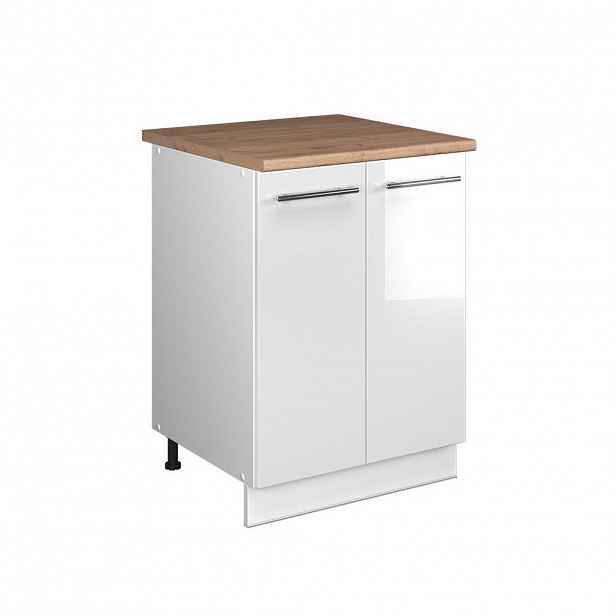 Vicco SKŘÍŇKA POD DŘEZ Fame-Line, Bílá vysoký lesk/Bílá, 60 cm