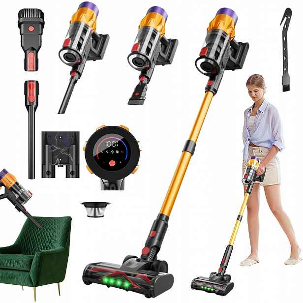 6V1 Bezdrátový Vysavač 550W 3 Režimy Sání Hepa Filtr Pro Domácnost