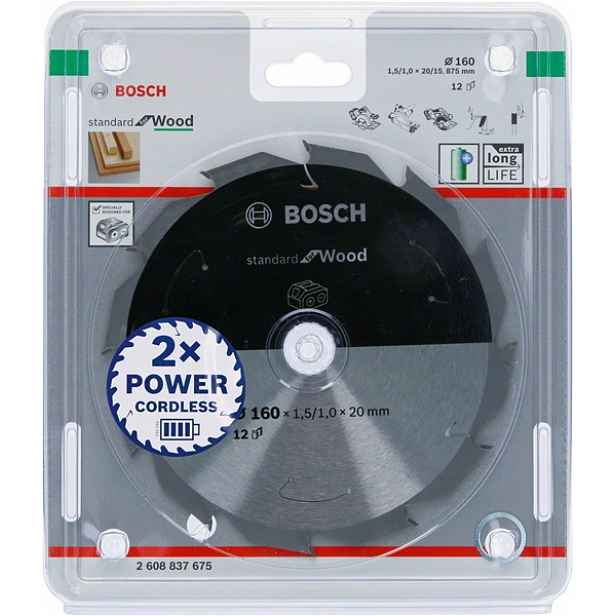 Bosch Pila Standard Wood Accu 160x20x12z B2608837675