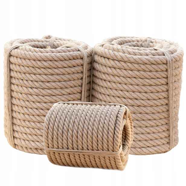 Jutové lano 30 mm x 10 m, námořnické, ozdobné, všestranné!