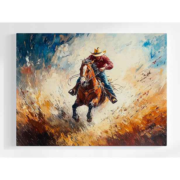 Plakát Zvíře Kůň Kovboj Jezdec Galop Rodeo Ruch 100x75