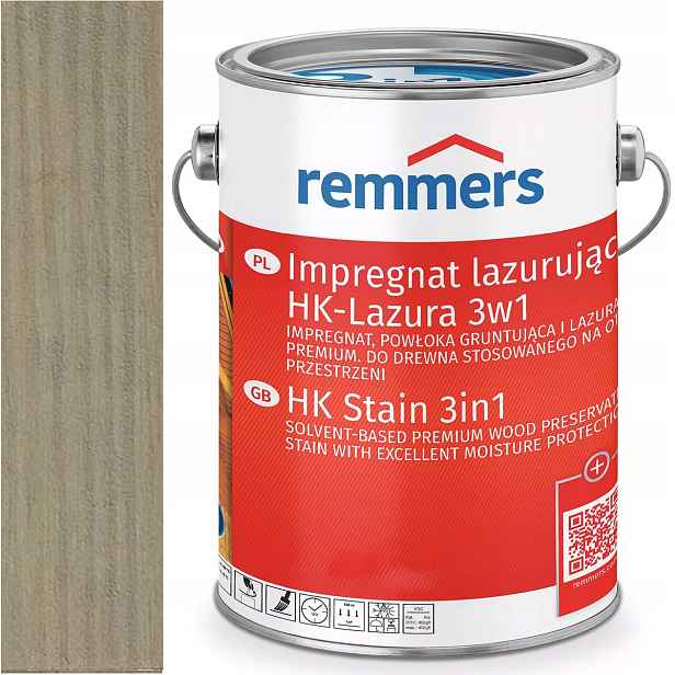 Remmers HK-Lasur Grey-Protect Ochranná lazura na dřevo Šedá Okenní 2,5L