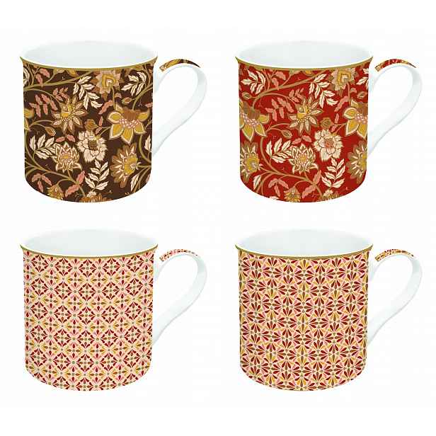 Sada 4 porcelánových hrnků 4 hrnky 300 ml