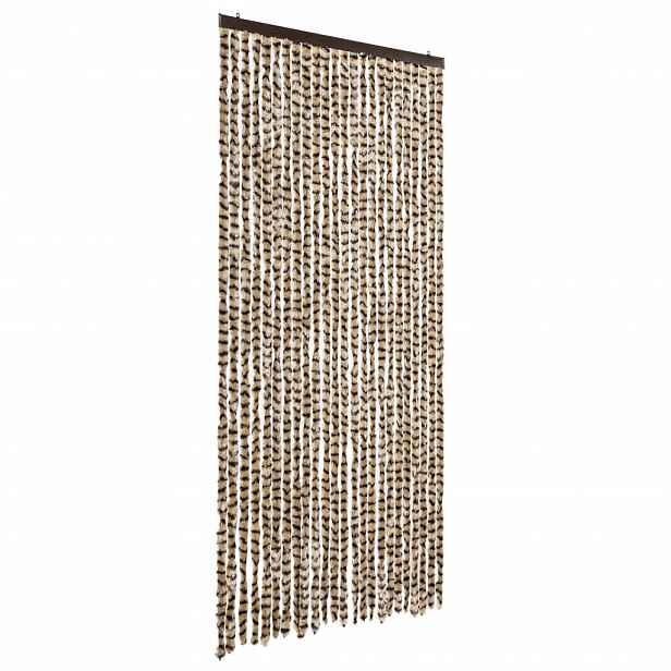 vidaXL Závěs proti hmyzu béžový a hnědý 100 x 230 cm žinylka
