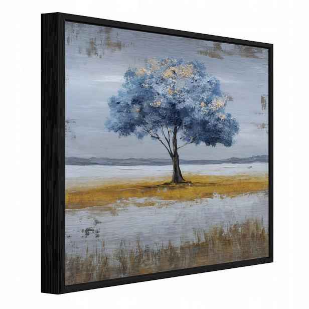 Wallarena ZARÁMOVANÉ obrazy abstrakce stromu modrá 80x80 cm