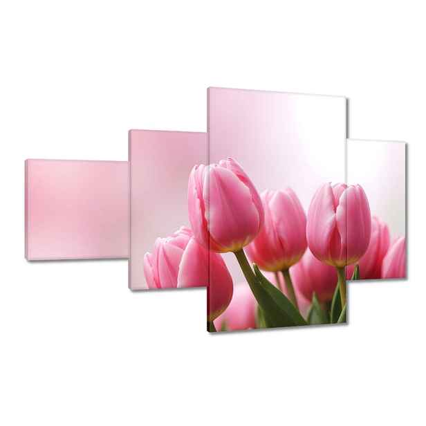 Obrazy 130x80 Růžové tulipány