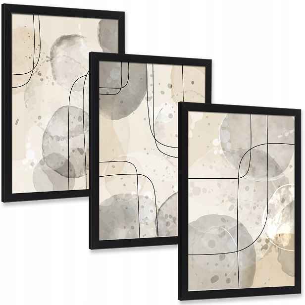 Obrazy na zeď Boho moderní vzory tvary triptych 30x60 cm