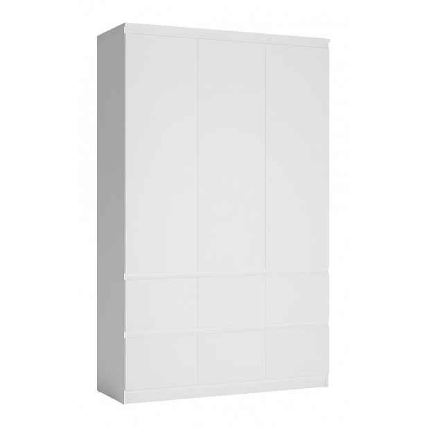 Skříň ZAIRE 3D6S, alpská bílá/bílý lesk