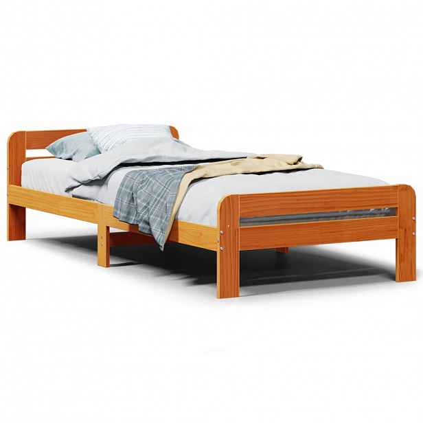 vidaXL Postel bez matrace voskově hnědá 75 x 190 cm masivní borovice