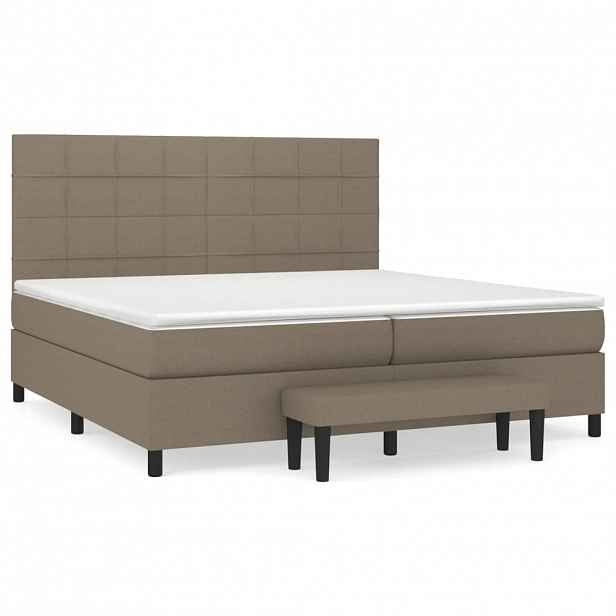 vidaXL Box spring postel s matrací taupe 200x200 cm textil