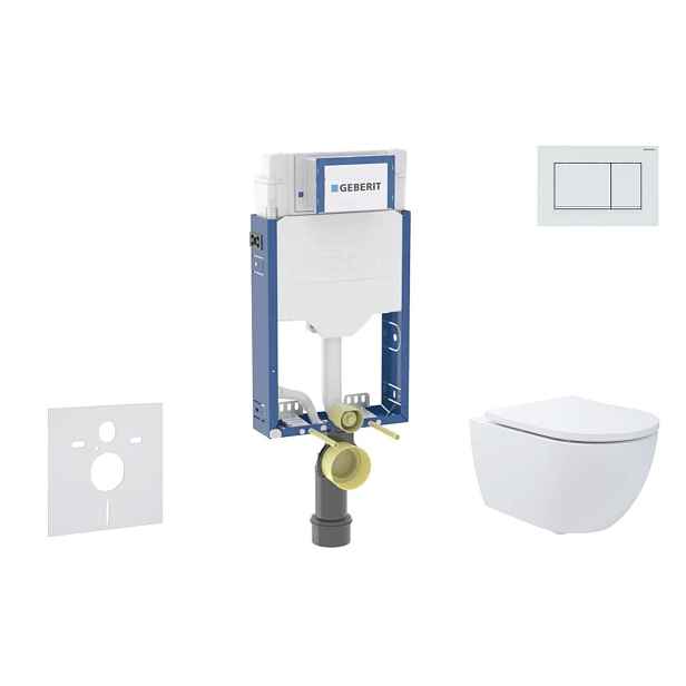 SANITINO - Set předstěnové instalace, klozetu Oudee a sedátka softclose, tlačítko Sigma20, bílá/bílá mat SANI11CA31181