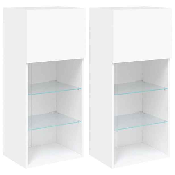 vidaXL TV skříňky s LED osvětlením 2 ks bílé 40,5 x 30 x 90 cm