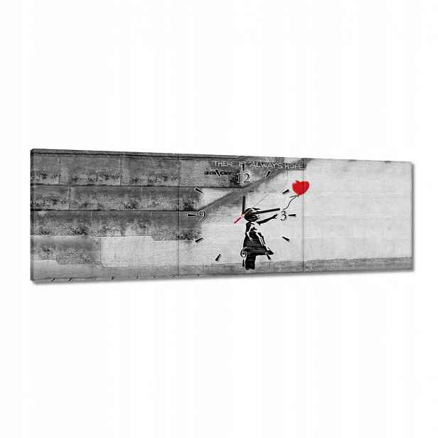 Hodiny 90x30 Banksy Holčička Hope
