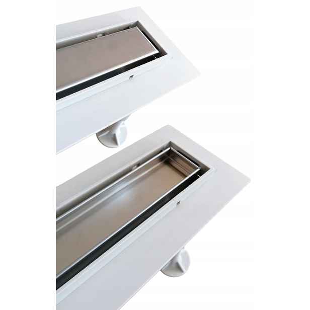 Lineární odtok 60 cm Abs nízká konstrukce vzor ocel nerez M04 2v1