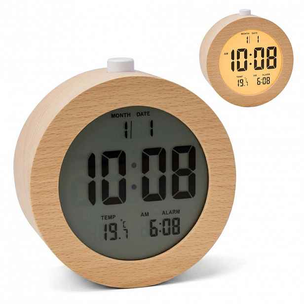 Relaxdays BUDÍK přírodní bukové dřevo digitální