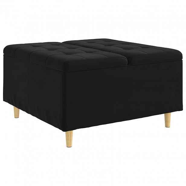 vidaXL Ottoman s úložným prostorem Černý 80 x 80 x 45 cm samet