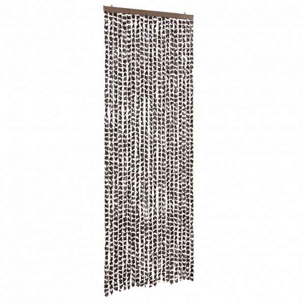 vidaXL Závěs proti hmyzu hnědý a bílý 90 x 200 cm žinylka