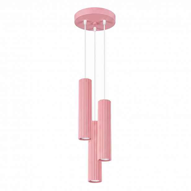 Závěsná lampa Karbon 3P růžová Stropní svítidlo do dětského pokoje Sollux