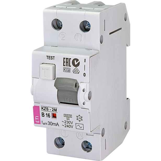 Chránič proudový s jištěním ETI KZS-2M AC B16/0.03