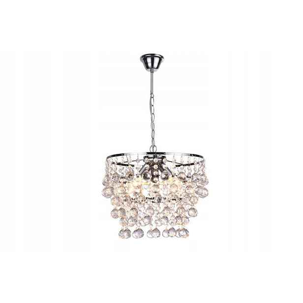 Glamour závěsná lampa s krystaly do obývacího pokoje do ložnice, kulatá, 34 cm Reality