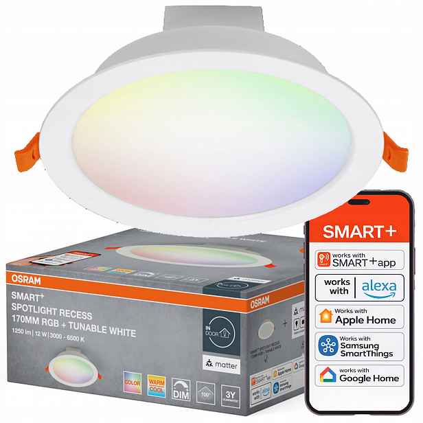 Stropní Svítidlo Podomítková Led Očko Spot kulatá 12W Rgb 1200lm Smart WiFi