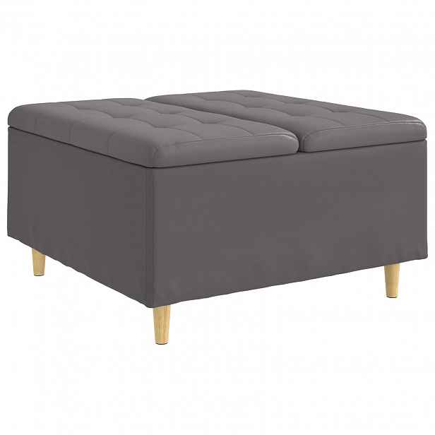 vidaXL Ottoman s úložným prostorem Šedý 80 x 80 x 45 cm Umělá kůže