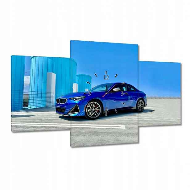 Hodiny 100x60 Modré Bmw Auto