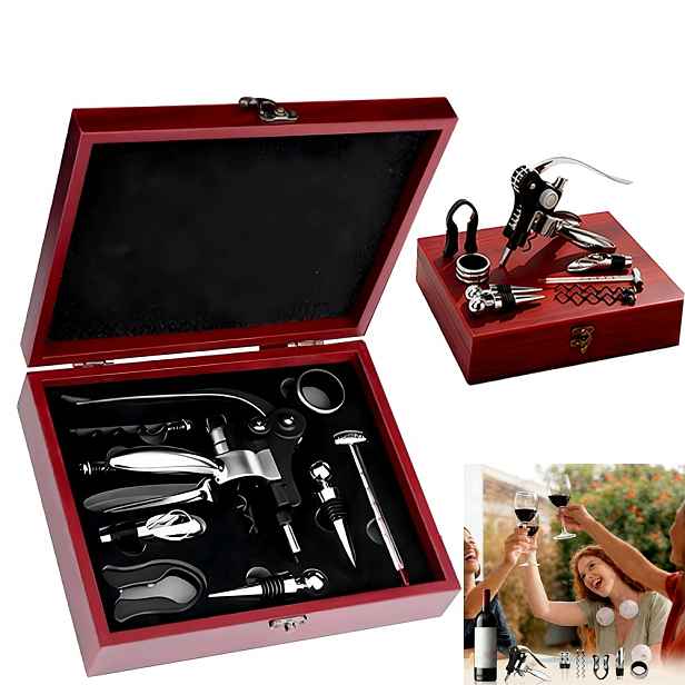 Set na víno Vývrtka otvírák na lahve Dávkovač Termometr Box