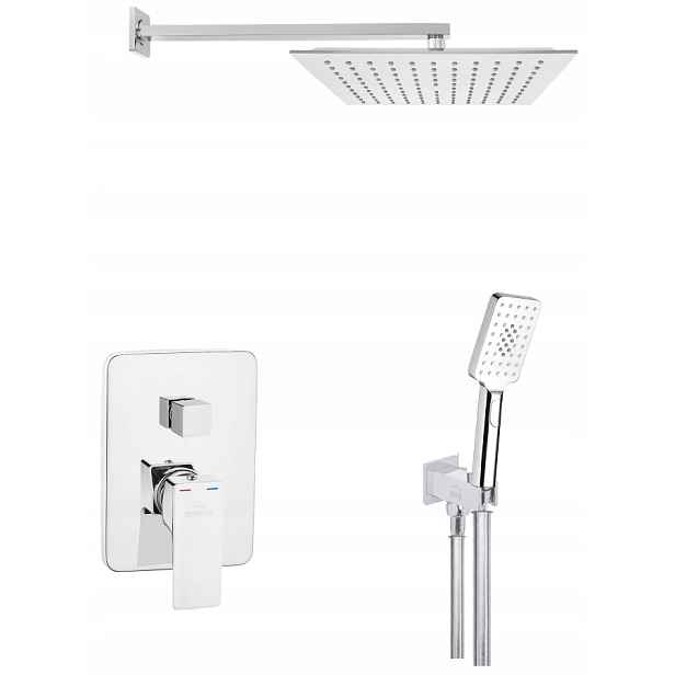 Invena Sprchový Set Pod Omítku S Dešťovou Sprchou, Chrom