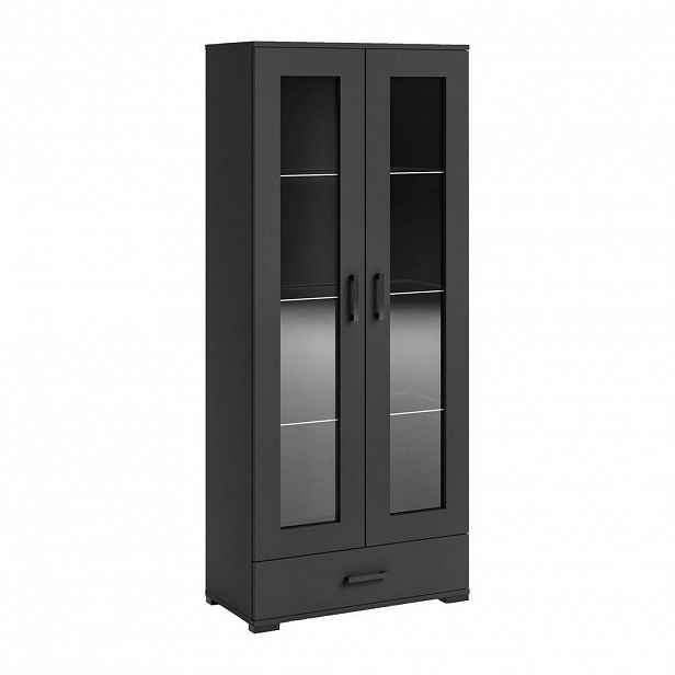 MASSENO VITRÍNA ALBANO 80/186/40 cm Černá