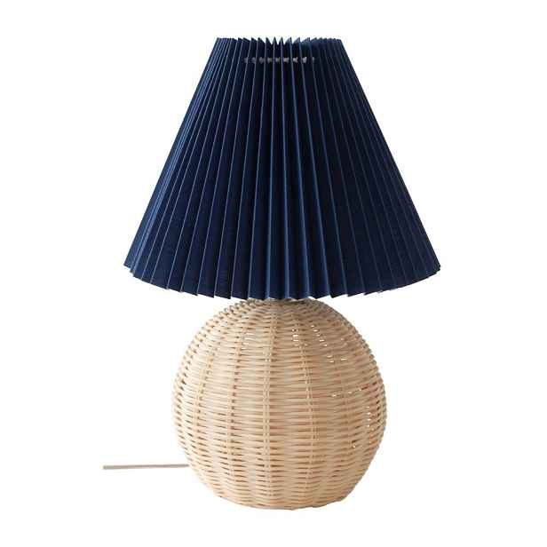 Modrá/v přírodní barvě ratanová stolní lampa (výška 36 cm) Sisal – Jotex
