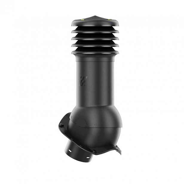 Větrací komín HiVent pro plechovou střešní krytinu, profil X, průměr 150 mm, černý