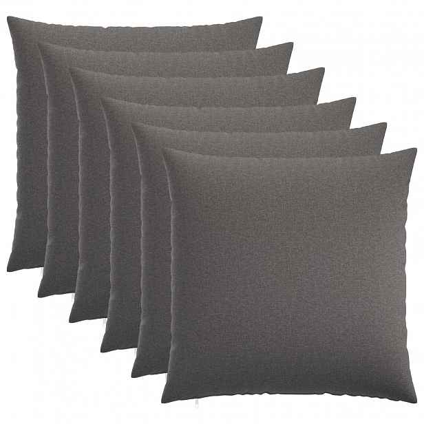 vidaXL Povlak na polštář 6 ks HEERLEN Světle šedá 80 x 80 cm Textil
