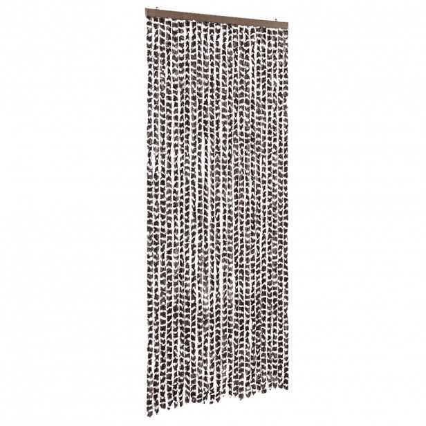 vidaXL Závěs proti hmyzu hnědý a bílý 100 x 230 cm žinylka
