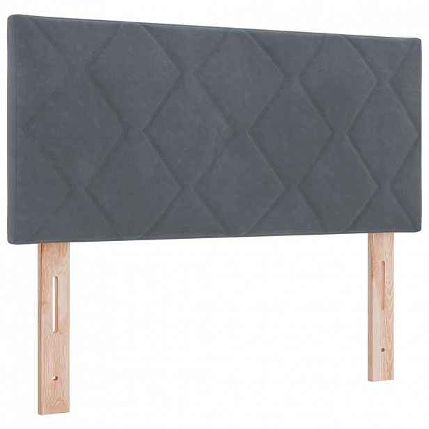 vidaXL Čelo postele Tmavě šedá 90 cm samet